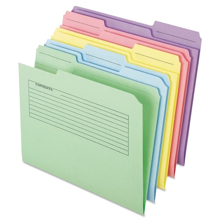 Printed Notes Folder, 1/3-Cut Tabs, Letter Size, Assorted,30PK